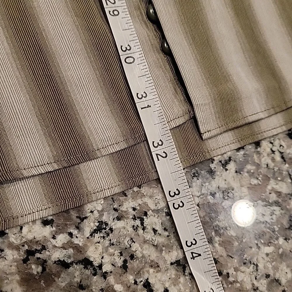 J.Ferrar Men's Olive Green Striped Dress Shirt Size 16.5 34-35 - Picture 6 of 6